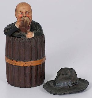 Czech Figural Tobacco Humidor, Plus 