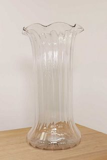 A large Victorian glass country house flower vase,