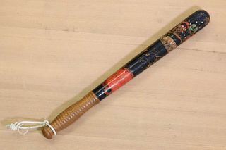 A Victorian 'Police' painted wooden truncheon,