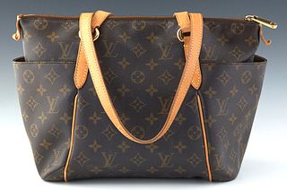 Louis Vuitton Totally PM Shoulder Bag, in brown monogram coated canvas with vachetta leather accents and golden brass hardware, opening to a brown can