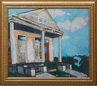Linda Lesperance (New York/ New Orleans), "The Artist's House," 1999, oil on canvas, signed and dated lower right, presented in a gilt wood frame, H.-