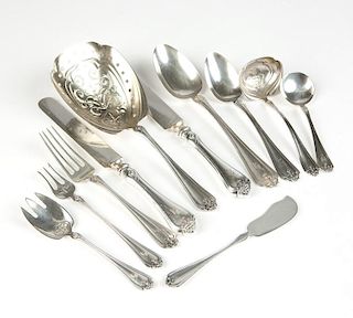A Whiting sterling silver flatware service