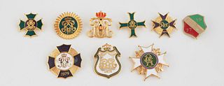 Mardi Gras- Group of Nine Lady's Ducal Badges, consisting of 1973, 1975, 1972, 1976, 1977, and 1974, each in the original presentation box, together w