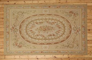A flatweave Aubusson design rug