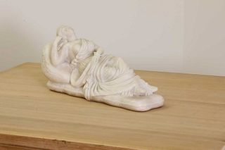 A carved marble figure of the reclining Venus after Canova,
