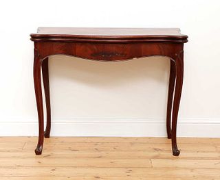A George III Hepplewhite period mahogany card table,