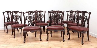 A set of twelve mahogany dining chairs in the manner of Gillows,