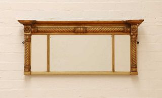 A small George IV gilt overmantel mirror,