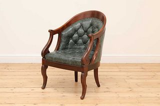 A French Louis Philippe mahogany fauteuil de bureau,