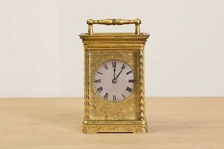 An English brass cased carriage clock,
