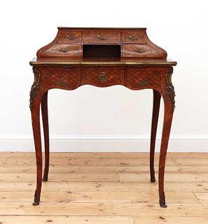 A French Louis XV-style kingwood and parquetry bonheur-du-jour,