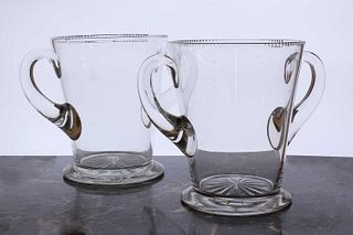 A pair of Edward VII glass wine coolers,