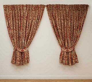 Two pairs of lined and interlined curtains by Nina Campbell,