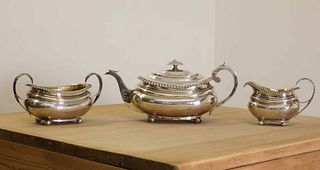 A Scottish George III silver three-piece tea set,