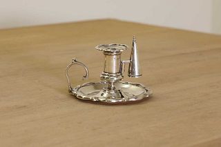 A pair of Victorian miniature silver candlesticks,
