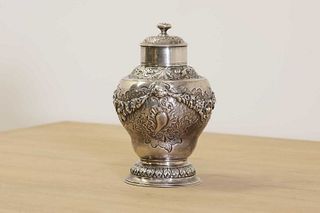 A George II silver tea canister,