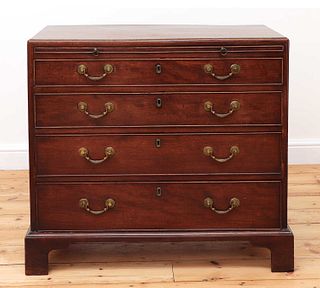 A George III mahogany caddy-top chest of drawers,