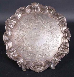 English Sterling Silver Footed Salver