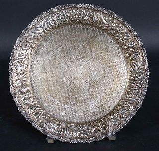 Sterling Silver Floral and Foliate Repousse Tray