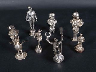 Two Figural Silver Trophy Finials