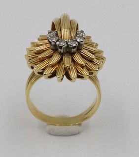 Yellow Gold Cocktail Ring with Diamonds