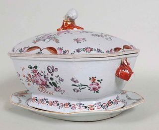 Chinese Export Covered Tureen and Underplate