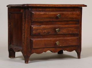 French Provincial Style Walnut Miniature Chest