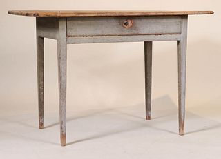 Painted Pine & Maple One Drawer Tavern Table