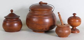 Group of Turned Treenware