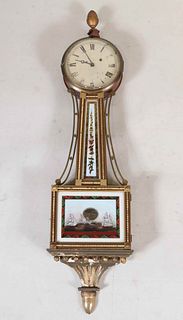 Federal Style Parcel-Gilt Mahogany Banjo Clock