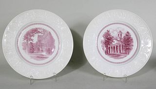 12 Wedgwood Transfer-Decorated Amherst Plates