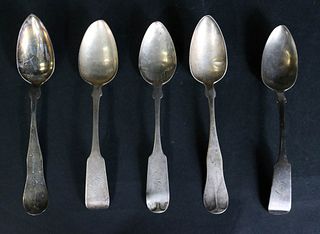 Five Coin Silver Serving Spoons