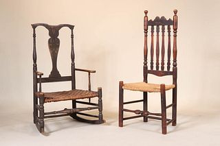 William & Mary Maple Banister Back Side Chair