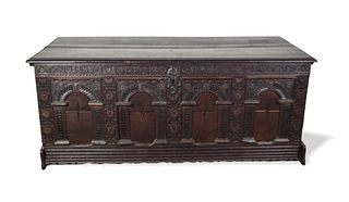 18th Century Carved German Blanket Chest
