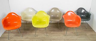 Eames 6 Fiberglass Shell Chairs For Herman Miller