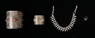 Grouping of Silver Tribal Jewelry