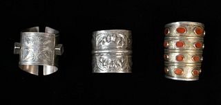 Grouping of Tribal Silver Cuffs