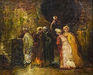 Adolphe Monticelli Oil on Canvas Religious Scene