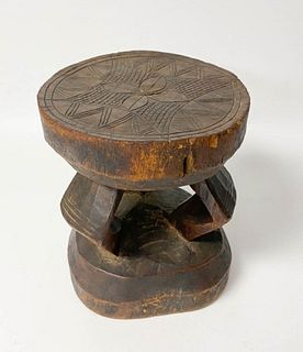 Carved Wood Stool Zulu South African