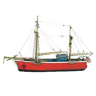Folk Art Model Trawler 