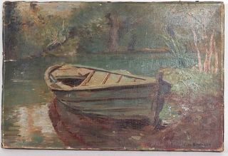 Charles Stanley Reinhart, Oil on Canvas, Rowboat