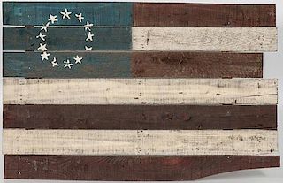 Painted Wooden American Flag 