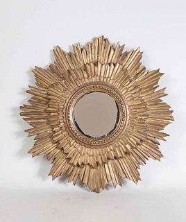 Carved Italian Louis XVI Style Sunburst Mirror