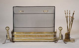 Set of Brass Fireplace Equipment
