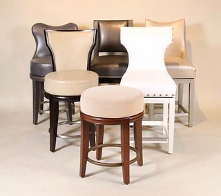 Assembled Group of 6 Contemporary Swiveling Seats