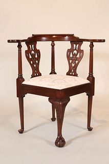 George II Style Mahogany Corner Chair