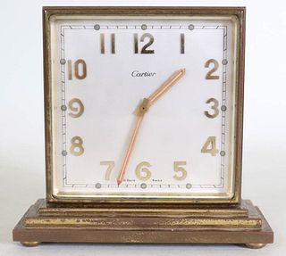 Cartier Square Framed Eight Day Desk Clock