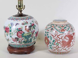 Two Hand-Painted Chinese Export Vases