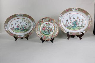 Three Famille Rose Serving Dishes
