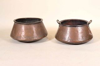 Two Large Copper Pots of Impressive Size